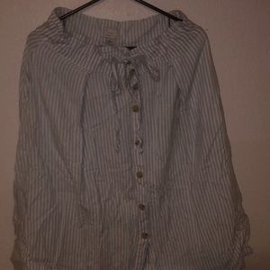 button up drawstring skirt